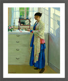 Harold Harvey Print, The Blue Gown (1917) in a dark grey frame