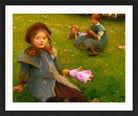 Harold Harvey Print, The lilac doll in a black frame