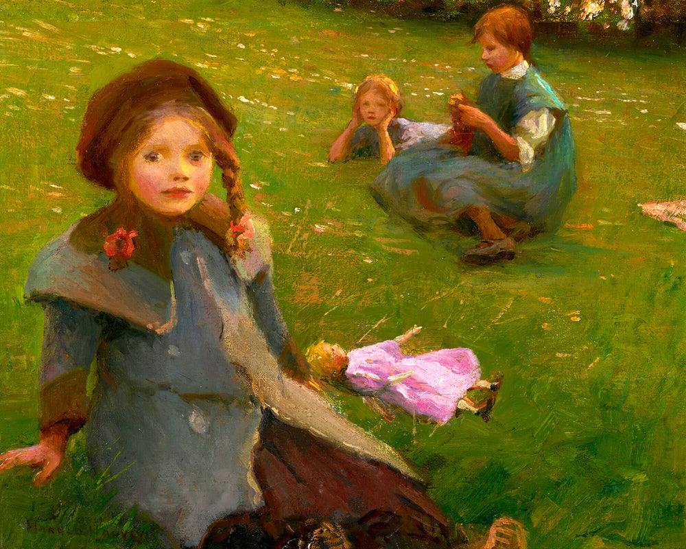 Harold Harvey Print, The lilac doll as an unframed print