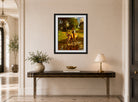 Harold Harvey Print, The watering place displayed above a console table