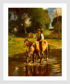 Harold Harvey Print, The watering place in a white frame