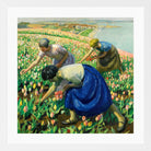 Harold Harvey Print, Tulip Pickers (1926) in a white frame
