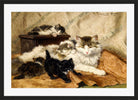 A Mother and Her Kittens (1903) by Henriette Ronner-Knip — black frame