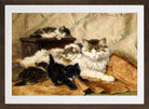 A Mother and Her Kittens (1903) by Henriette Ronner-Knip — brown frame