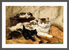 A Mother and Her Kittens (1903) by Henriette Ronner-Knip — dark grey frame