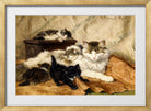 A Mother and Her Kittens (1903) by Henriette Ronner-Knip — gold frame