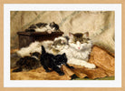 A Mother and Her Kittens (1903) by Henriette Ronner-Knip — oak frame