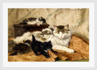 A Mother and Her Kittens (1903) by Henriette Ronner-Knip — white frame