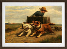 Boy with a Dog Cart by Henriette Ronner-Knip — brown frame