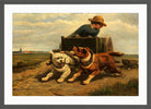 Boy with a Dog Cart by Henriette Ronner-Knip — dark grey frame