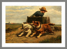 Boy with a Dog Cart by Henriette Ronner-Knip — light grey frame