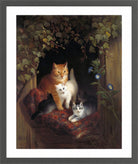 Cat with Kittens (1844) by Henriette Ronner-Knip — dark grey frame