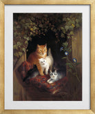 Cat with Kittens (1844) by Henriette Ronner-Knip — gold frame