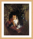 Cat with Kittens (1844) by Henriette Ronner-Knip — oak frame