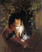 Cat with Kittens (1844) by Henriette Ronner-Knip — unframed