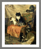 Kittens at Play — The Orange Chair by Henriette Ronner-Knip — light grey frame