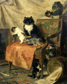 Kittens at Play — The Orange Chair by Henriette Ronner-Knip — unframed