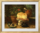 Kittens at Play — Among the Flowerpots by Henriette Ronner-Knip — gold frame
