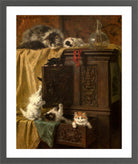 Misbehaving (1897) by Henriette Ronner-Knip — dark grey frame