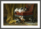 Mother’s Pride — The Red Chair by Henriette Ronner-Knip — dark grey frame
