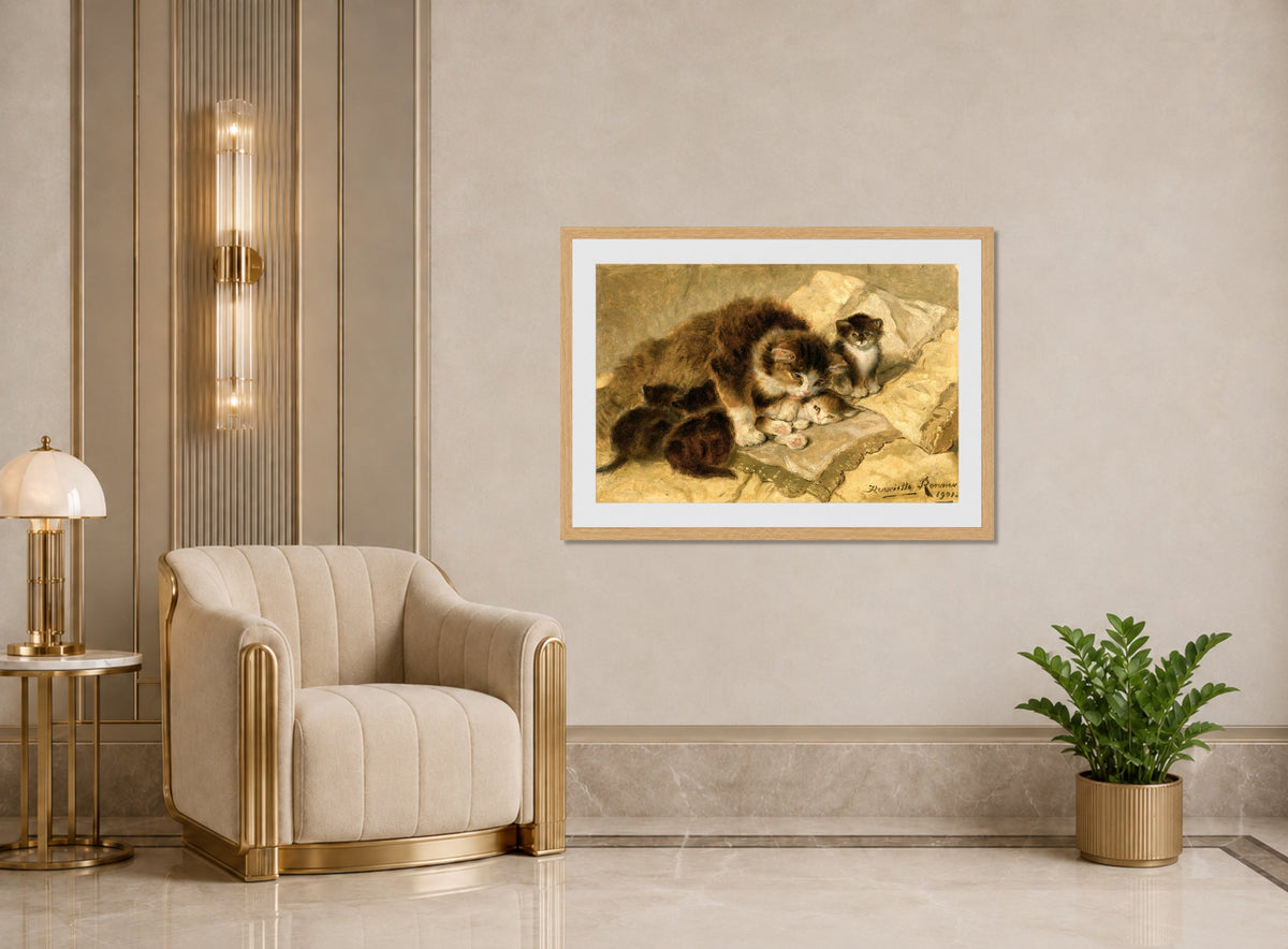 Mother’s Pride (1901) by Henriette Ronner-Knip — art deco roomset