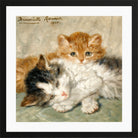 Sleepy Kittens (1900) by Henriette Ronner-Knip — black frame