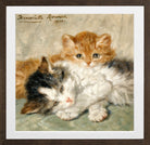 Sleepy Kittens (1900) by Henriette Ronner-Knip — brown frame