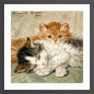 Sleepy Kittens (1900) by Henriette Ronner-Knip — dark grey frame