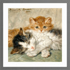 Sleepy Kittens (1900) by Henriette Ronner-Knip — light grey frame