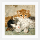 Sleepy Kittens (1900) by Henriette Ronner-Knip — white frame