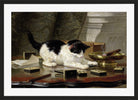 The Cat at Play by Henriette Ronner-Knip — black frame