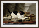 The Cat at Play by Henriette Ronner-Knip — brown frame