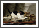 The Cat at Play by Henriette Ronner-Knip — dark grey frame