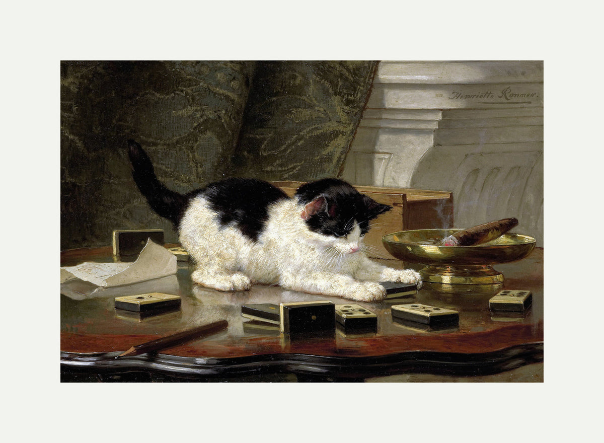 The Cat at Play by Henriette Ronner-Knip — rolled canvas