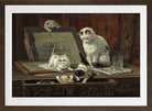 The Kitten’s Art Lesson by Henriette Ronner-Knip — brown frame