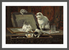 The Kitten’s Art Lesson by Henriette Ronner-Knip — dark grey frame