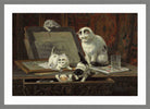 The Kitten’s Art Lesson by Henriette Ronner-Knip — light grey frame