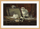 The Kitten’s Art Lesson by Henriette Ronner-Knip — oak frame