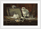 The Kitten’s Art Lesson by Henriette Ronner-Knip — white frame