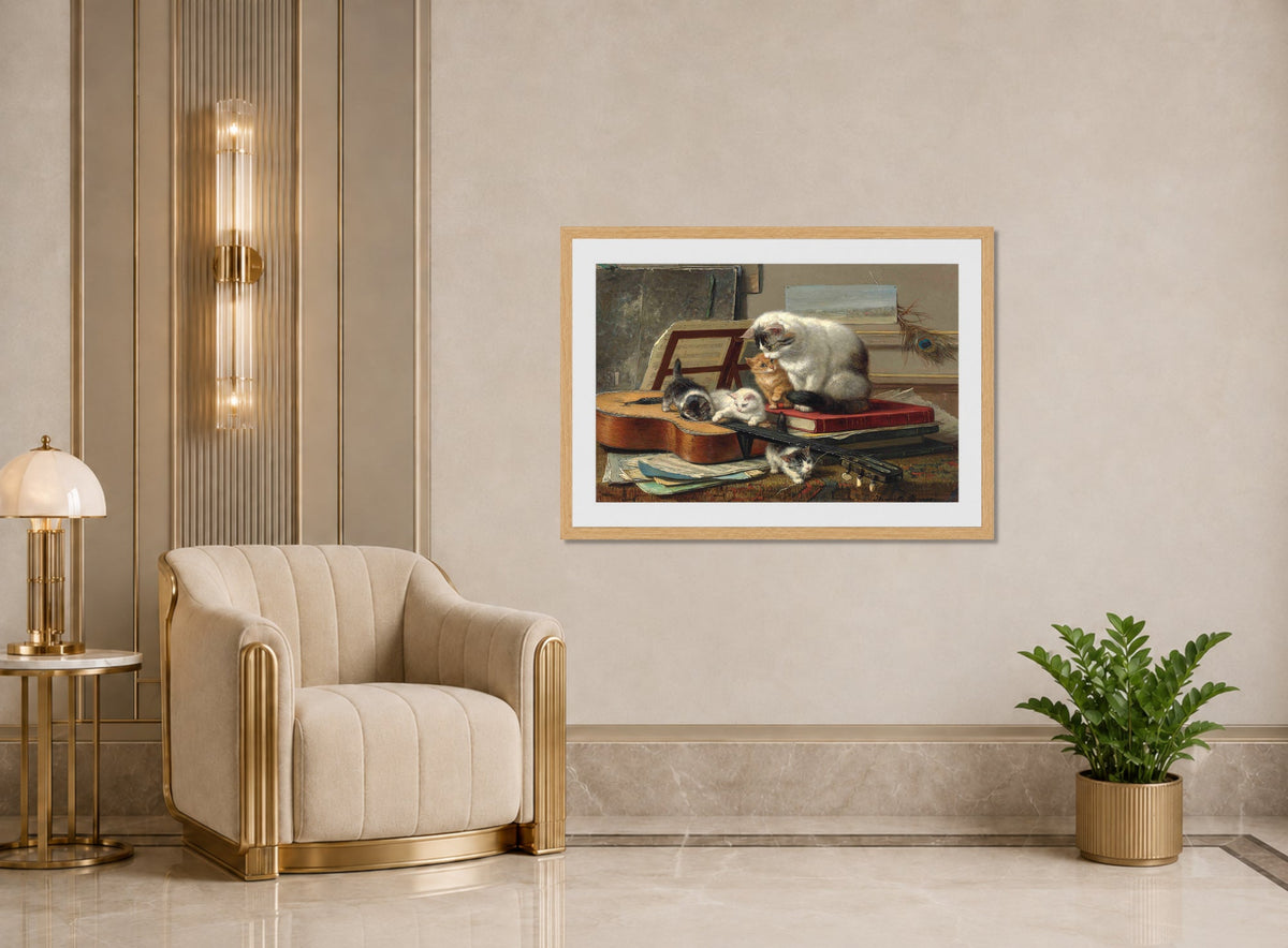 The Music Lesson by Henriette Ronner-Knip — art deco roomset
