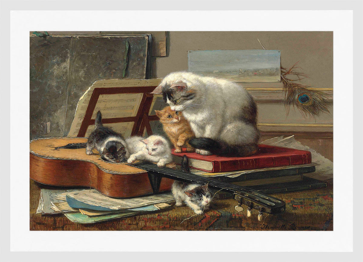 The Music Lesson by Henriette Ronner-Knip — white frame