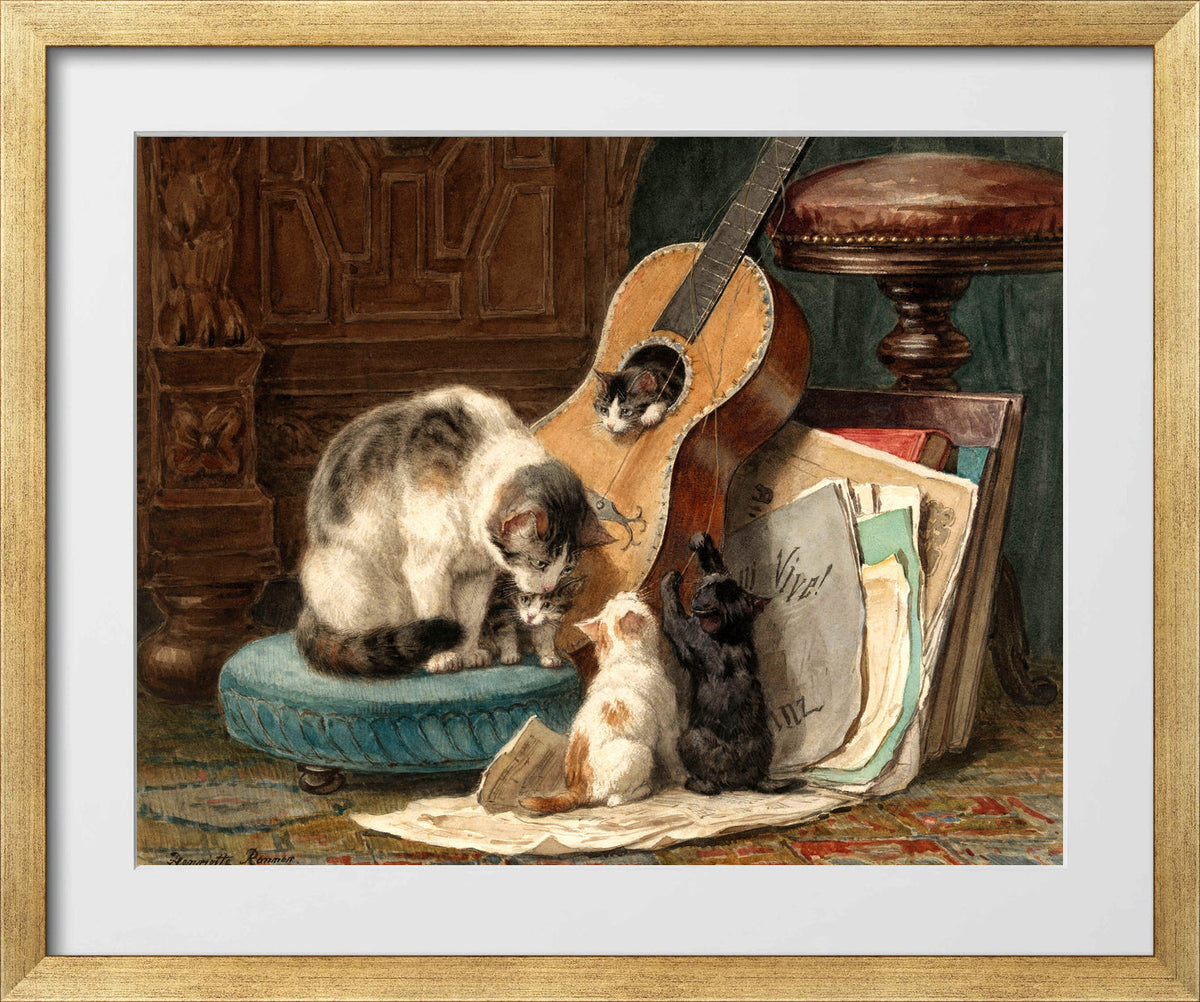 The Musicians by Henriette Ronner-Knip — gold frame