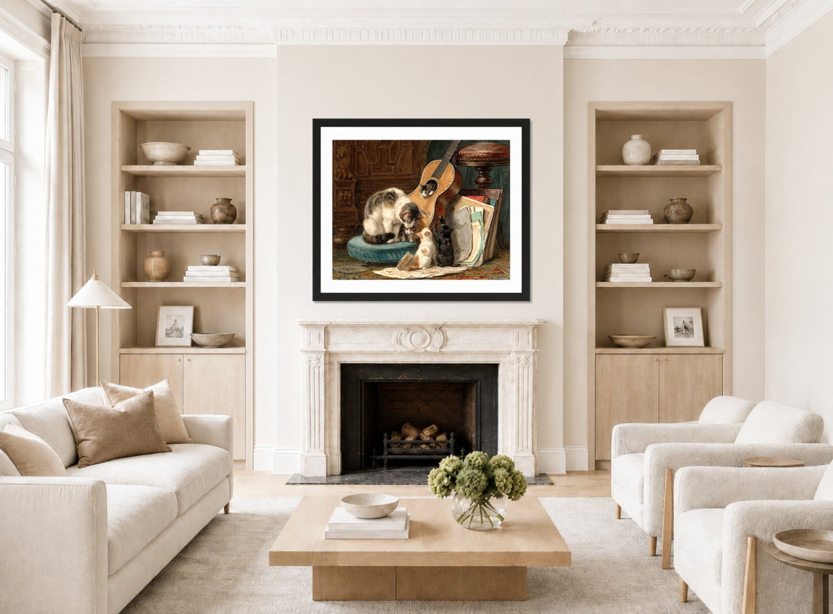 The Musicians by Henriette Ronner-Knip — living room roomset