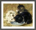 Three Kittens (1895) by Henriette Ronner-Knip — dark grey frame