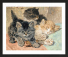 Three Kittens (1896) by Henriette Ronner-Knip — black frame