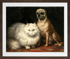 Two Friends by Henriette Ronner-Knip — brown frame