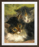 Two Kittens (1894) by Henriette Ronner-Knip — brown frame
