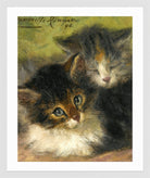 Two Kittens (1894) by Henriette Ronner-Knip — white frame