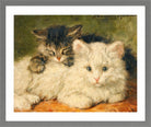 Two Kittens by Henriette Ronner-Knip — light grey frame