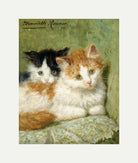 Two Kittens Sitting on a Cushion (1895) by Henriette Ronner-Knip — rolled canvas